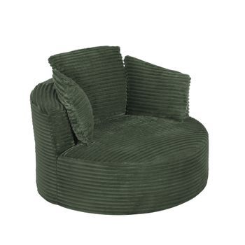 Sillón Lounge Redondo Pana Urban Meuble 124x113x86cm - Verde