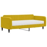 cama individual  cama para adulto  sofa cama con colchon terciopelo amarillo 100x200 cm
