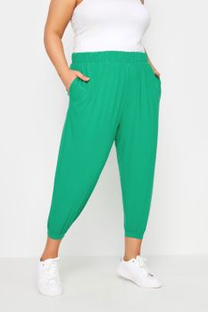 Yours Joggers Capri Verdes Con Hojas Efecto Lámina Metálica, Mujer Curvy Y Tallas Grandes, Yours
