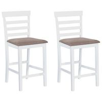 taburetes de cocina 2 unidades tela blanco vidaxl
