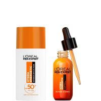 loreal paris men expert hydra energetic vitamin c serum  spf50 invisible fluid bundle