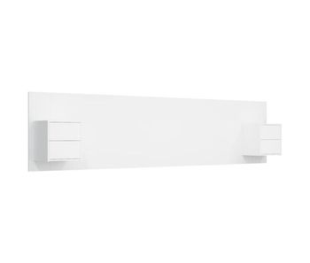 Vidaxl cabecero de cama con mesitas madera contrachapada blanco