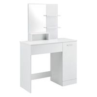 tocador krugersdorp mesa de maquillaje con espejo aglomerado 138 x 90 x 38 cm - blanco encasa