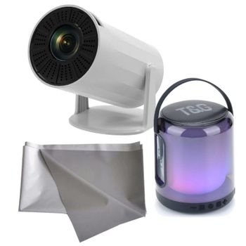 Klack Mini Proyector Portátil 4K + Altavoz Tg-376 y Pantalla 130 