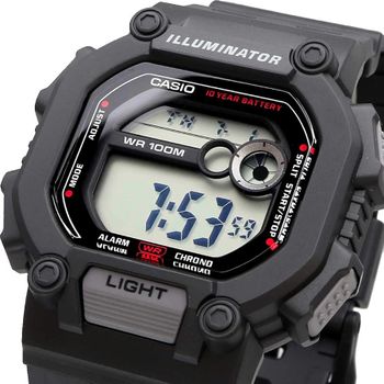 Reloj deportivo hombre Casio W-737H-1A Luz LED 10 años batería Hora Dual 100m Water Resist