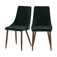 set de 2 sillas de terciopelo verde
