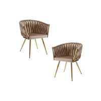 pack 2 sillas widny golden terciopelo de terciopelo 875644 cm - champan