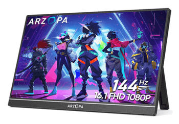 ARZOPA Z1FC 16 1 144Hz Monitor Port til Gaming Monitor Ultra Delgado Segunda Pantalla Externa para Laptop PC Mac PS3 4 5 Xbox