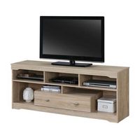 mueble de tv mersin 150 cm con 1 cajon y 5 nichos color sonoma