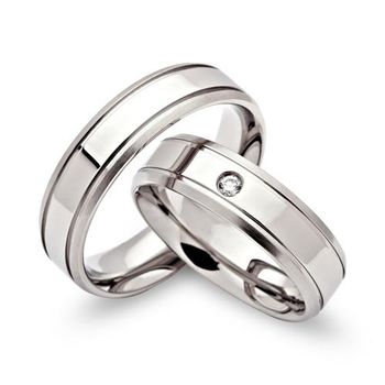 Anillos de boda de acero inoxidable 6mm grabado