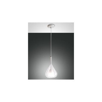 Lámpara Colgante Led Lila De Metal Y Cristal Borosilicato Transparente 3481-40-241 Fabas Luce