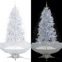 arbol de navidad con nieve con base en paraguas blanco 190 cm vidaxl