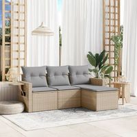 conjunto de sofas jardin con cojines 4 uds  mueble jardin mesa y sillas ratan sintetico beige cfw409482