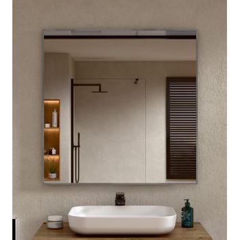 Espejo De Baño Rectangular Marco Gunmetal 70×80 Cm (al×an) Bellobath