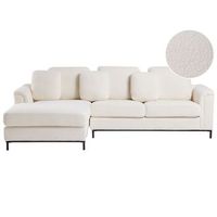 sofa esquinero tapizado en boucle blanco en forma de l version derecha oslo
