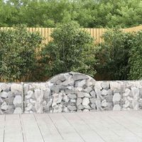 cesta de gaviones  gavion para piedras  gavion decorativo forma arco hierro galvanizado 200x30x6080 cm cfw728681