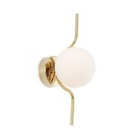 aplique led en metal vidrio oro 40cm