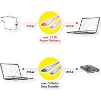 cable usb 32 gen 1 roline usb-a a usb-c 3 metros blindado negro