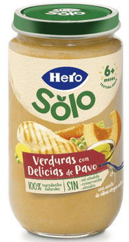 Hero Solo Tarrito de Verduritas con Delicias de Pavo +6m 235 gr