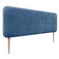 dhome cabecero tapizado en lana liso con patas redondeado para pared acusticos cabeceros absorbentes cabezal cama dormitorio azul 140cm