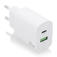 aisens a110-0754 cargador 20w 1xusb-c pd30 1xusb-a qc30 blanco