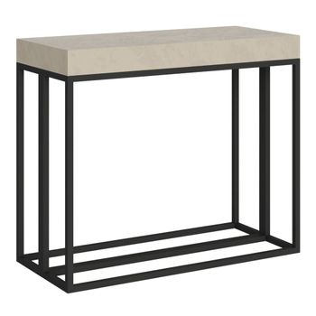 Consola extensible 90x40/300 cm efecto madera cachemira, hierro