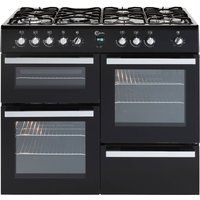 flavel milano 100 mln10frk dual fuel range cooker - black  chrome black