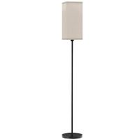 homcom lampara de pie con pantalla de efecto lino base e27 40w interruptor de pedal para dormitorio oficina negro