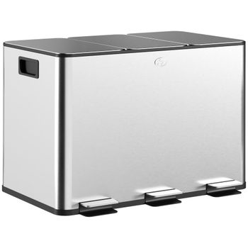 Cubo de basura 49.6x34.5x38.6 cm plata