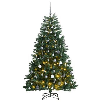 Árbol De Navidad Artificial Con Bisagras 300 Led Y Bolas 240 Cm Vidaxl