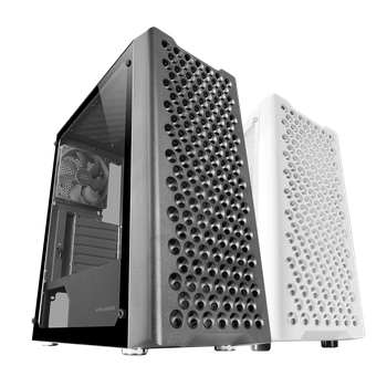 Mars Gaming MC-iPRO, Caja Profesional ATX, Rejilla Frontal de Malla 3D, Ventana Lateral Cristal Templado, Ventilador FDB Ultrasilencioso 12cm, Caja PC con Soporte Refrigeración Líquida, Semitorre PC