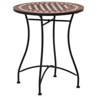 mesa bistro de mosaico ceramica marron 60 cm vidaxl