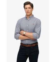 superdry para hombre m4011037a camia classic oxford azul l casual algodon clasico manga larga