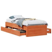 cama sin colchon con cajones madera de pino marron 75x190 cm vidaxl