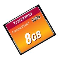 memoria compactflash transcend ts8gcf133 8gb mlc 50mbs 133x negra