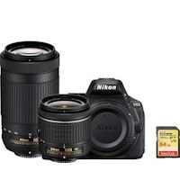 nikon d5600 twin kit af-p 18-55mm f35-56g vr af-p 70-300mm f45-63 ed vr dx 20062  tarjeta sd de 64gb