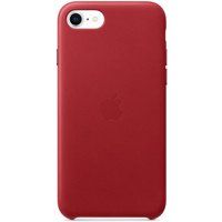 apple iphone se leather case - red red