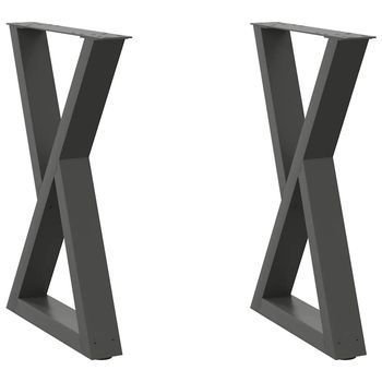Patas De Mesa，pierna De Mesa De Comedor 2 Uds Acero Antracita 50x(72-73,3) Cm