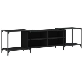 Mueble Tv | Mueble De Salón | Armario Tv Madera De Ingeniería Negro 203x37x50 Cm