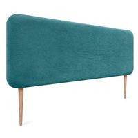 dhome cabecero tapizado en pana con patas redondeado para pared acusticos cabeceros absorbentes cabezal cama dormitorio turquesa 150cm