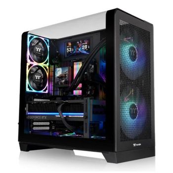 Caja ordenador Thermaltake View 390 Air ATX cristal templado RGB negra