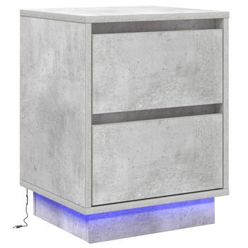 Mesita De Noche | Armario De Noche | Mesa De Noche Con Cajón Gris Concreto 39 X 34,5 X 50 Cm