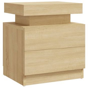 Mesita De Noche | Mesa Auxiliar | Mesilla Madera De Ingeniería Roble Sonoma 45x35x52 Cm