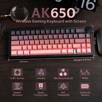 teclado mecanico inalambrico ak650 de 3 modos diseno 65 rgb pantalla perilla de volumen bateria de 5000 mah