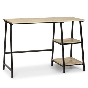 Mesa de escritorio negra de estilo industrial 105 x 47 x 75 cm
