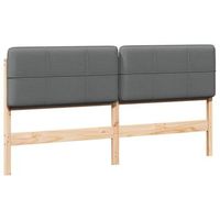 cabecero tapizado con cabecera marron y gris claro 180 cm vidaxl