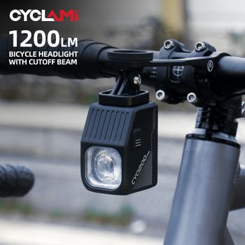 Luz delantera para bicicleta CYCLAMI de 1200 lúmenes con control remoto inalámbrico, montable, batería de 4000 mAh, lámpara frontal para accesorios de bicicleta de carretera y montaña