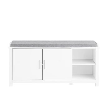 Banco zapatero con 2 puertas para entrada blanco