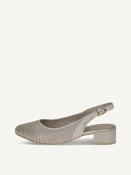 CAPRICE sling pumps, brown, made of Leather with Block heel, Size 36