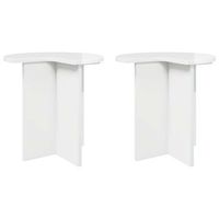 mesa lateral 2 uds brillante o 39 x 38 cm madera de ingenieria vidaxl